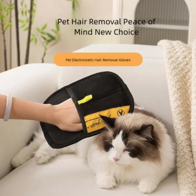 Reusable Pet Hair Removal Gloves Double Sided Beauty Gloves for Sofa Carpet Home Pet Fur Hair Removal Tool Pet Supplies