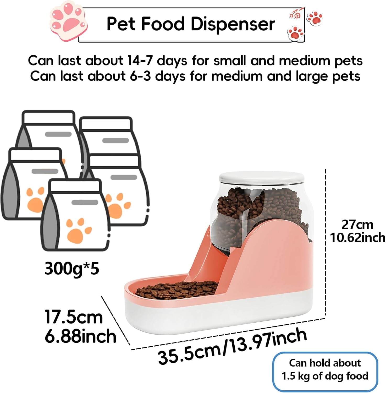 ZenPaw™ Minimalist Gravity-Fed Automatic Feeding Station
