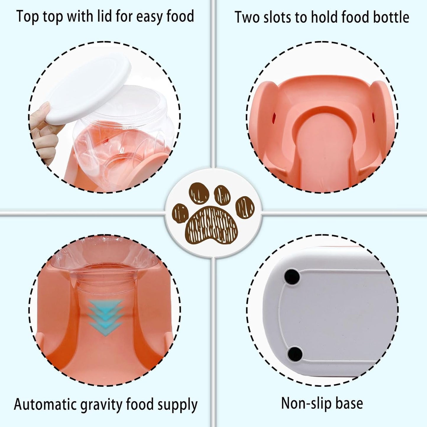 ZenPaw™ Minimalist Gravity-Fed Automatic Feeding Station