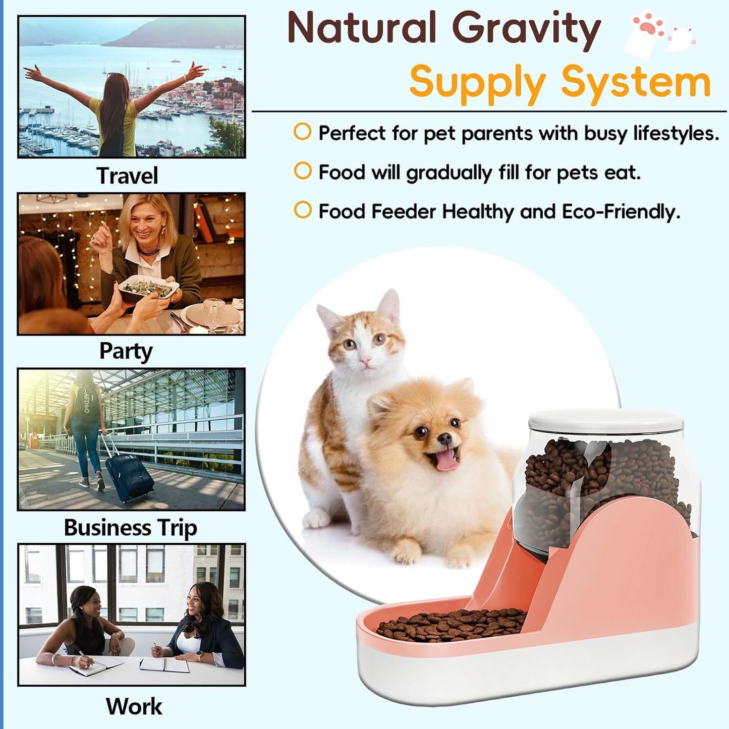 ZenPaw™ Minimalist Gravity-Fed Automatic Feeding Station